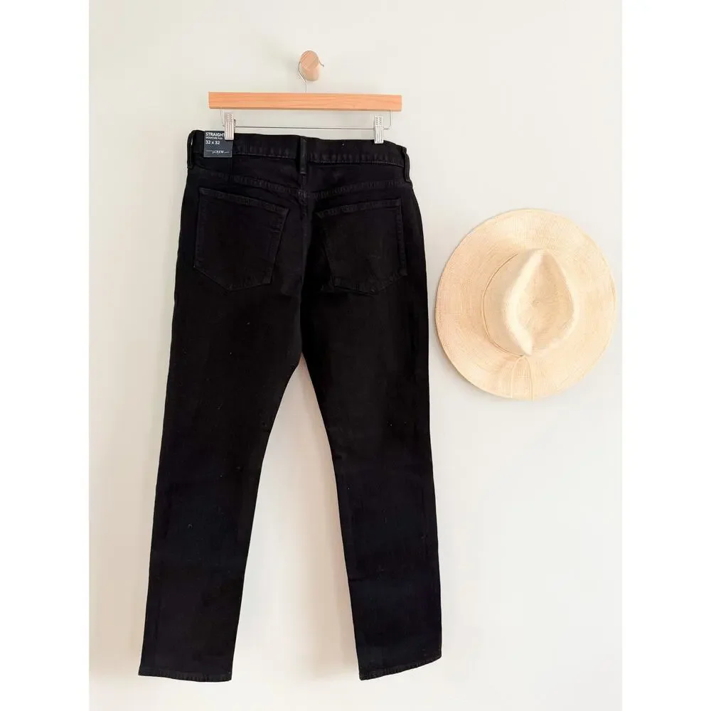 J. Crew Factory | NWT Straight-fit jean signature flex Dark Shadow Black | 32x32